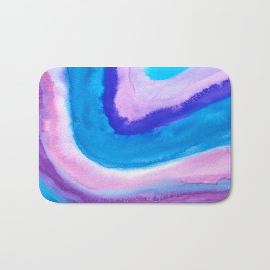 AGATE Inspired Watercolor Abstract 11 Bath Mat