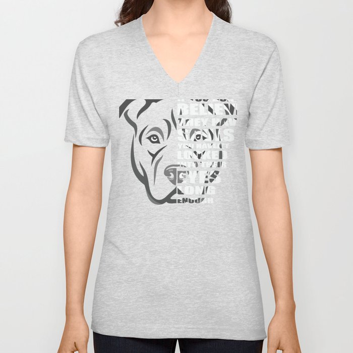 Pitbull soul design, gift for Pitbull lovers & rescuers V Neck T Shirt