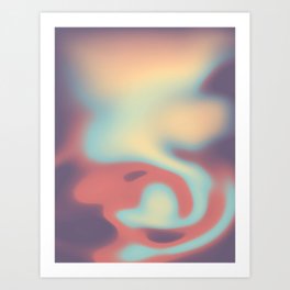 Melted Liquid Sunset Gradient Fluid Abstract Artwork Art Print