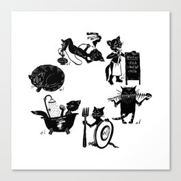 Hour of cats Canvas Print