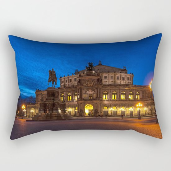 Germany-Dresden Semper Opera blue hour Rectangular Pillow