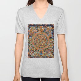 Mandala of Gautama Buddha V Neck T Shirt