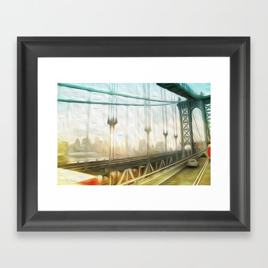 manhattan bridge morning Framed Art Print