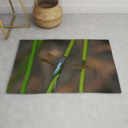 Lucky Three Winged Blue Dragonfly Area & Throw Rug