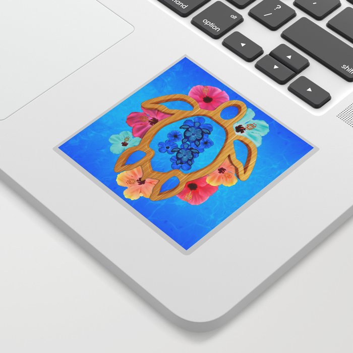 Hawaiian Blue Honu Sea Turtle Sticker