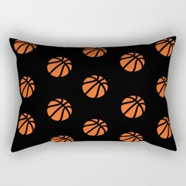 Black Basketball Lover Sports Fan Print Pattern Rectangular Pillow