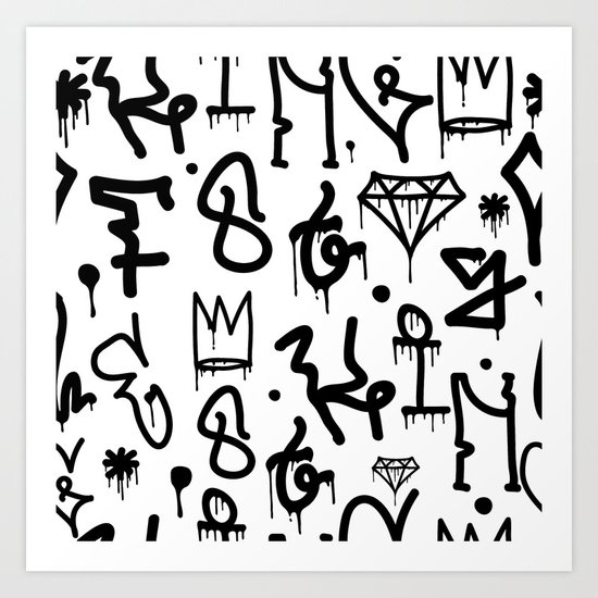 Diamonds & Crowns Art Print