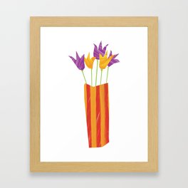 Painted Vase-Striped Framed Art Print