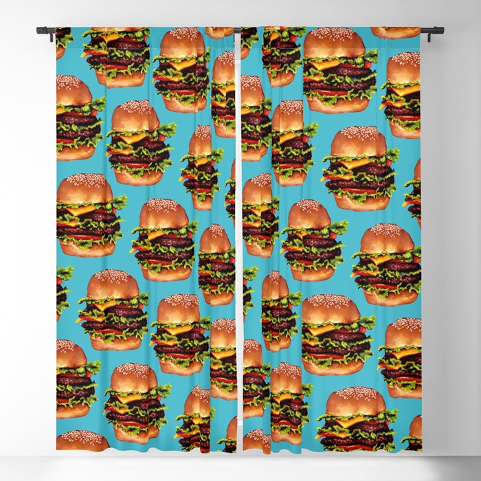 Cheeseburger Pattern Blackout Curtain