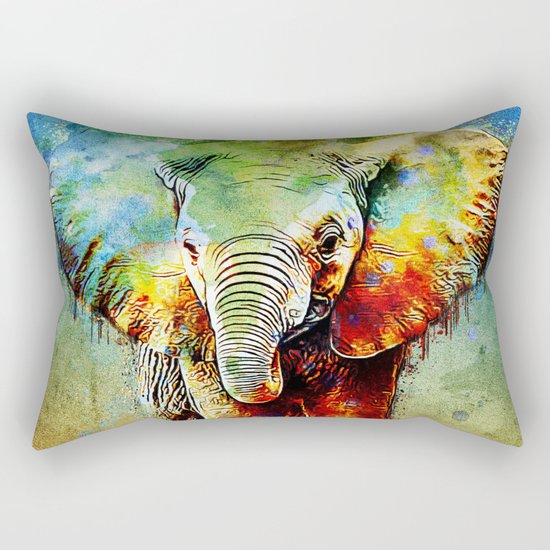 watercolor elephant Rectangular Pillow