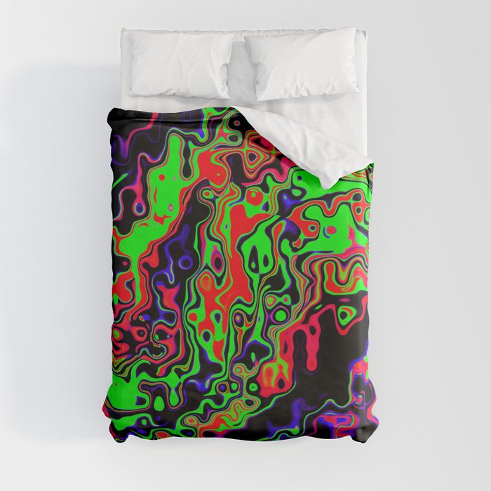 Toxic Waste Psychedelic Rave Spill Duvet Cover