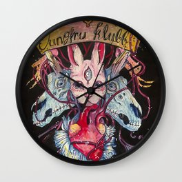 Klubb Wall Clock | Clube, Heart, Elle, Quote, Skellington, Watercolor, Cute, Flower, Bunny, Macabre 