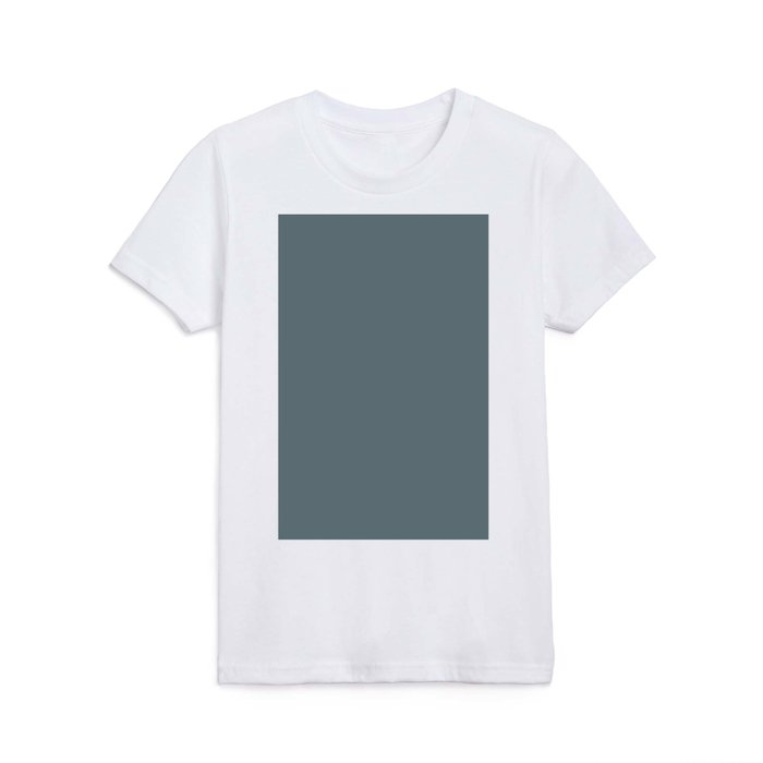 Dark Gray Solid Color Pairs Pantone Goblin Blue 18-4011 TCX Kids T Shirt