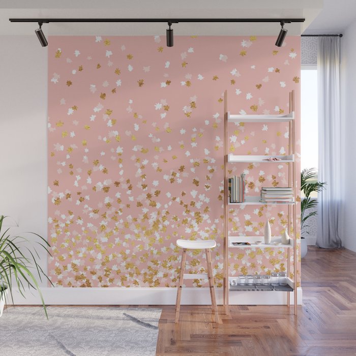Floating Confetti - Pink II Wall Mural