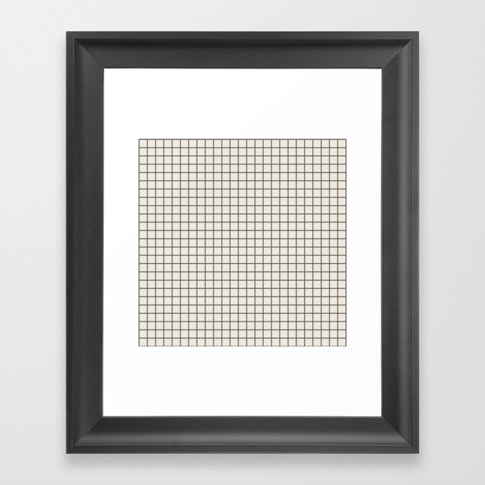 Black and White Geometric Grid lines Framed Art Print