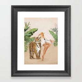 The Lady and the Tiger Framed Art Print