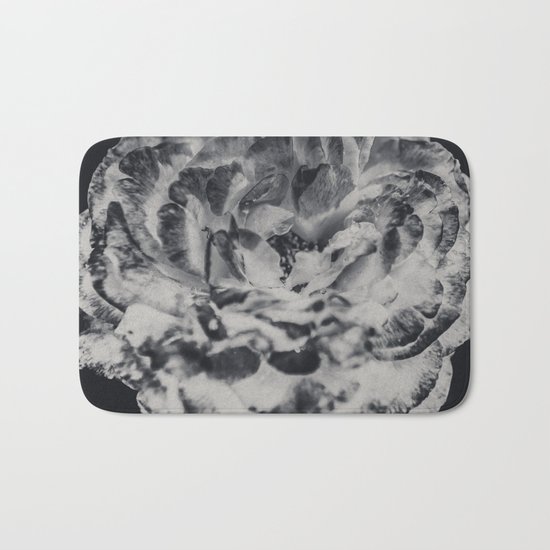 Desert Rose in Black and White Bath Mat