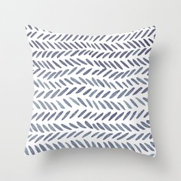 Watercolor knitting pattern - gray Throw Pillow