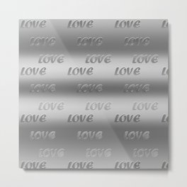Silver Trendy modern Love Collection Metal Print