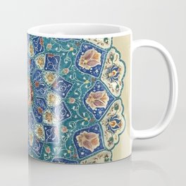 Arabic art Mandela blue gold green and white Mug