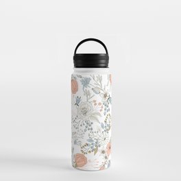Abstract modern coral white pastel rustic floral Water Bottle