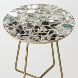 An Explosion of Sparkly Silver Glitter, Glass and Mirror Side Table