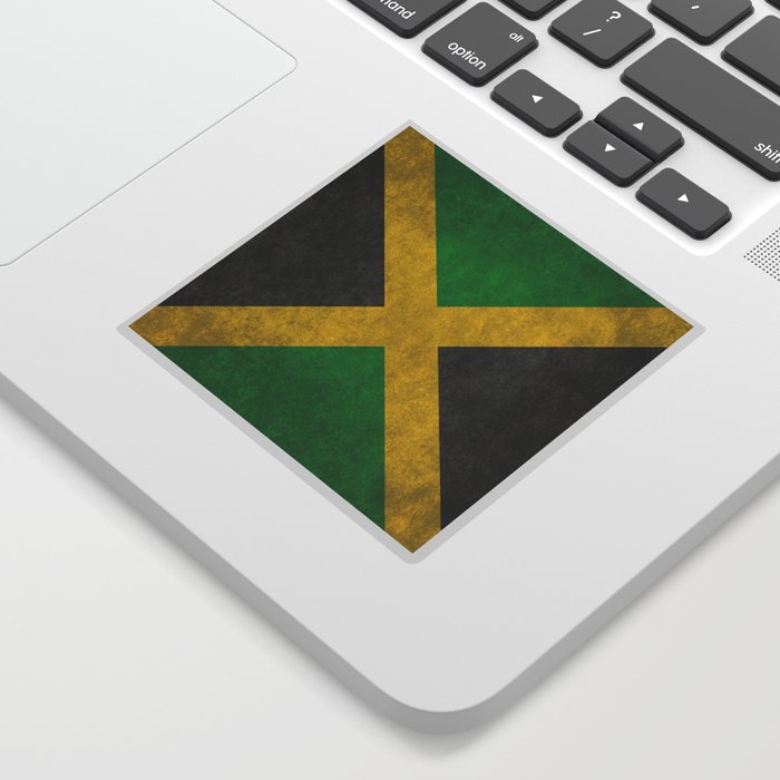 Jamaican flag, grungy style Sticker