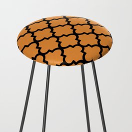 Quatrefoil Pattern In Black Outline On Opulent Yellow Counter Stool
