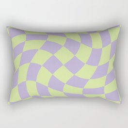 Large Checkerboard Swirl - Purple & Light Green Rectangular Pillow