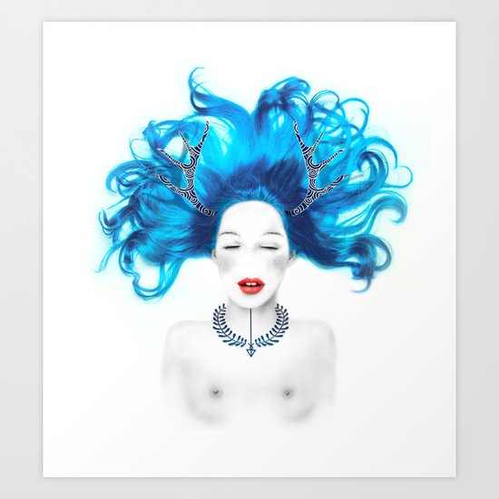 Dreamy girl Art Print