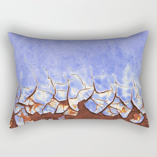 Rust and Blue Rectangular Pillow