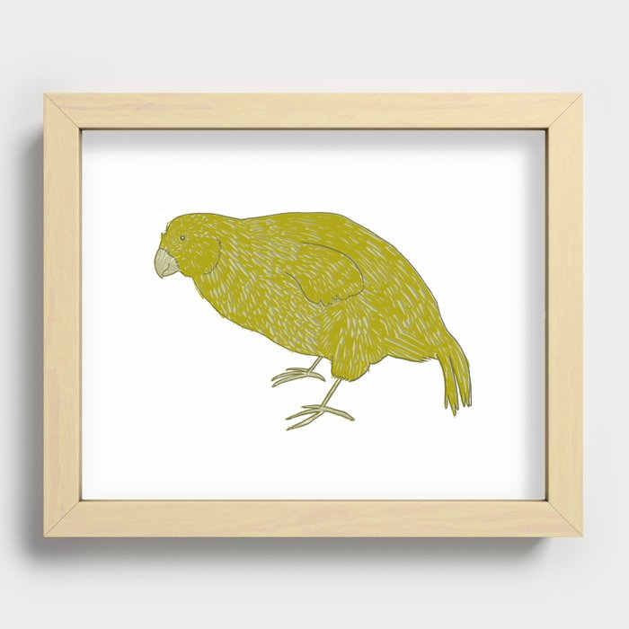 Kakapo Says Hello! Recessed Framed Print