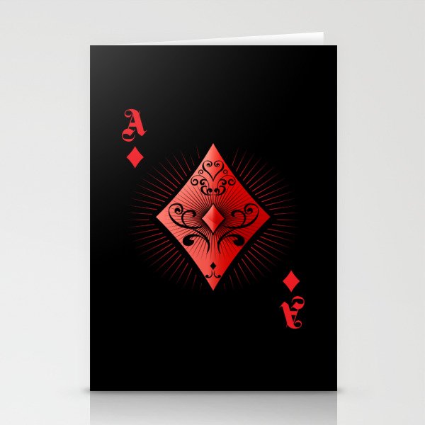 Diamond Poker Ace Casino Stationery Cards
