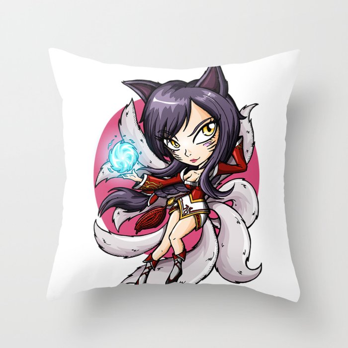 League Of Legends Ahri Throw Pillow By Alienationshop Society6