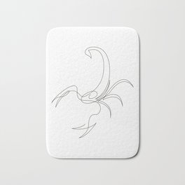 Scorpio - one line Bath Mat | Desert, Poison, Venom, Minimalist, Single, Simple, Insect, Black, Continuous, Minimalism 