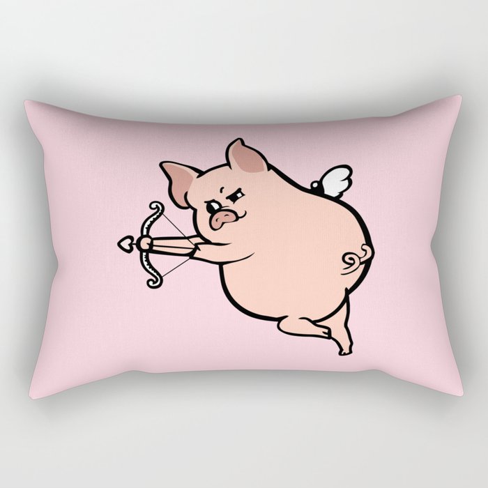 Pig Cupid Rectangular Pillow