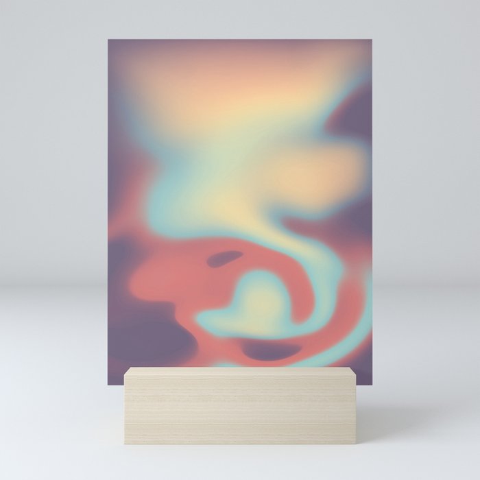 Melted Liquid Sunset Gradient Fluid Abstract Artwork Mini Art Print