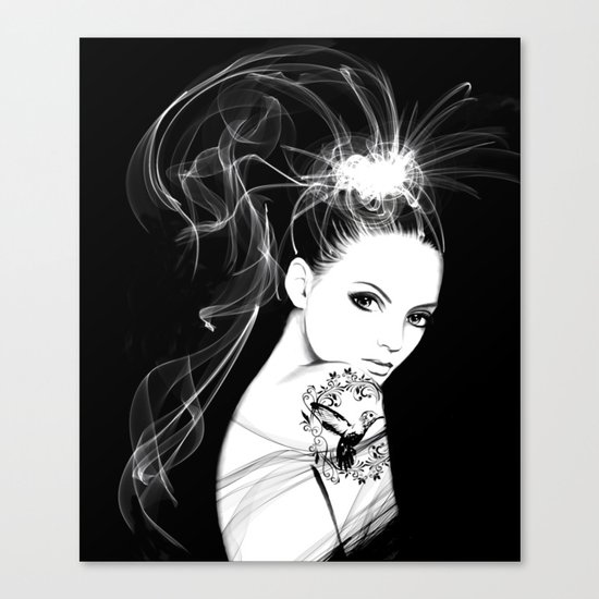 Smoke Girl Canvas Print