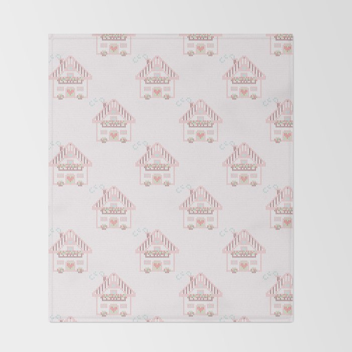 Cute Little House Cross Sch Light Pink Throw Blanket By Cute Little House Cross Sch Light Pink Throw Blanket By Bettysue Society6