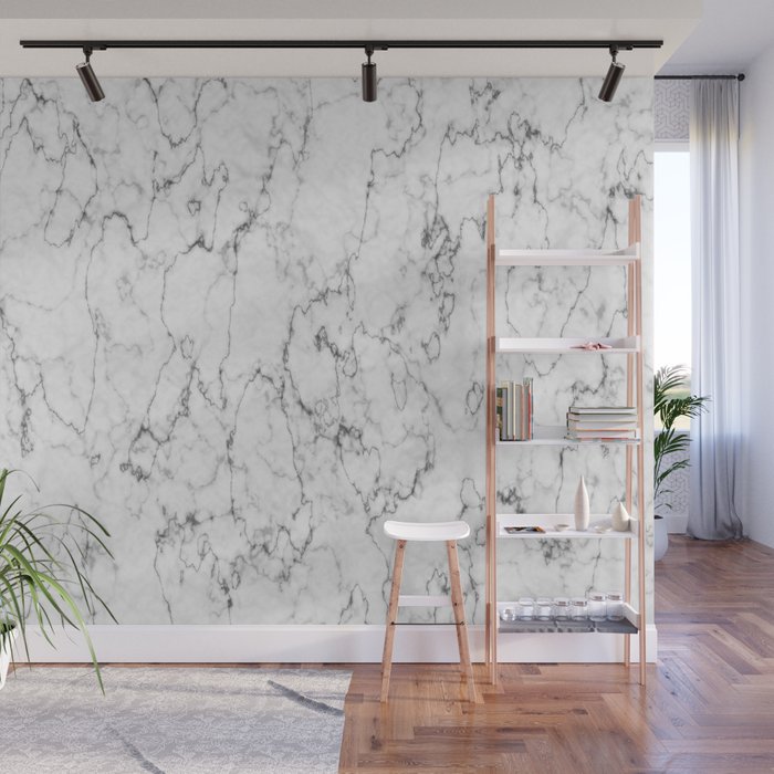 Marble White and Gray Texture Abstract Art Wall Mural