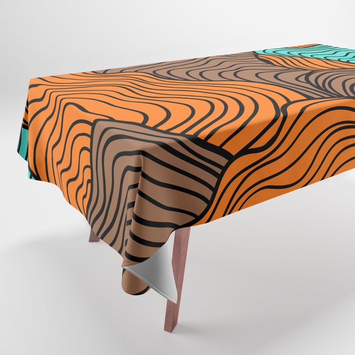 Coral Reefs Abstract - Brown, blue & orange Tablecloth