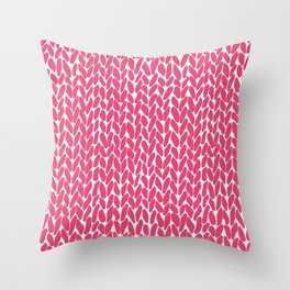 Hand Knit Raspberry Throw Pillow