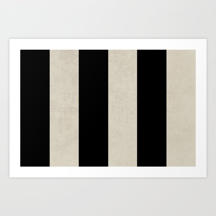 vintage black stripes Art Print