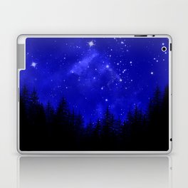 Blue Galaxy Forest Night Sky Laptop & iPad Skin