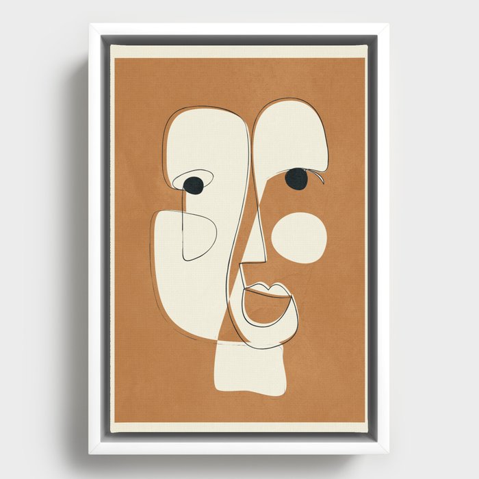 Abstract Face 02 Framed Canvas