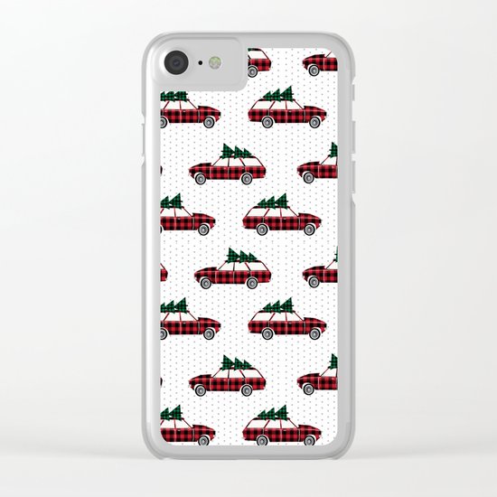Christmas station wagon estate car holiday winter vacation vintage cars Clear iPhone Case