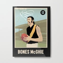 Bones McGhie for Dark Shirts Metal Print | Vfl, Graphicdesign, Afl, Footy, Richmond, Digital, Illustration 