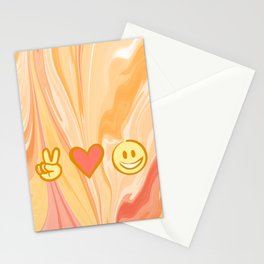 Peace, Love & Happiness Marbled Stationery Card