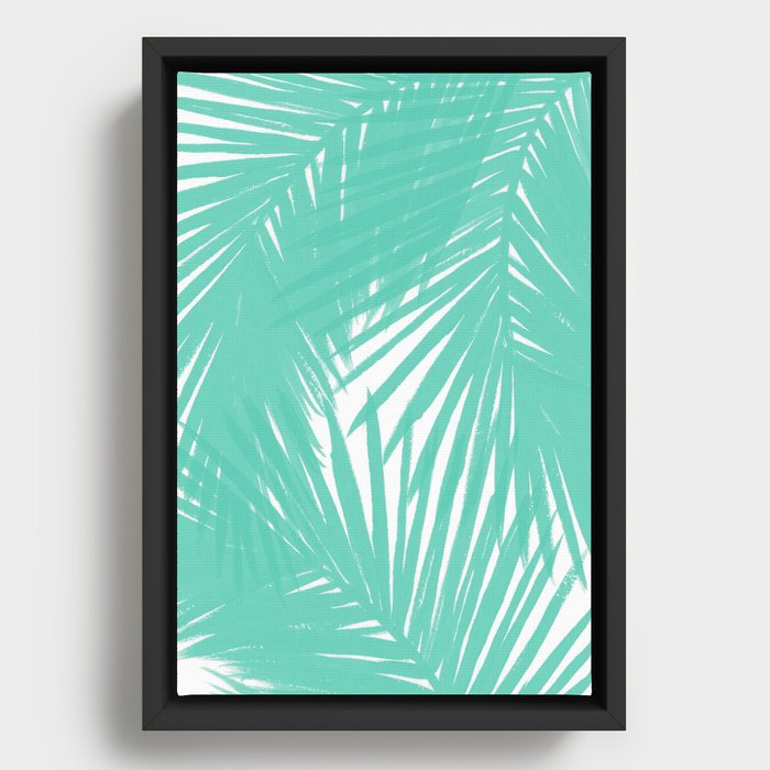 Palms Seafoam Framed Canvas