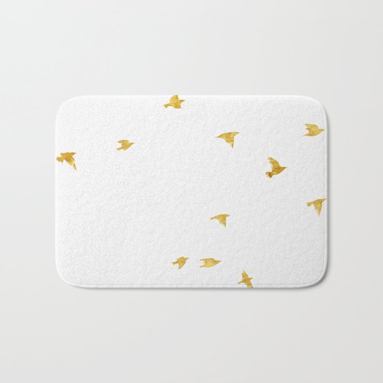 Raven Birds in Gold Cooper Bronze Bath Mat